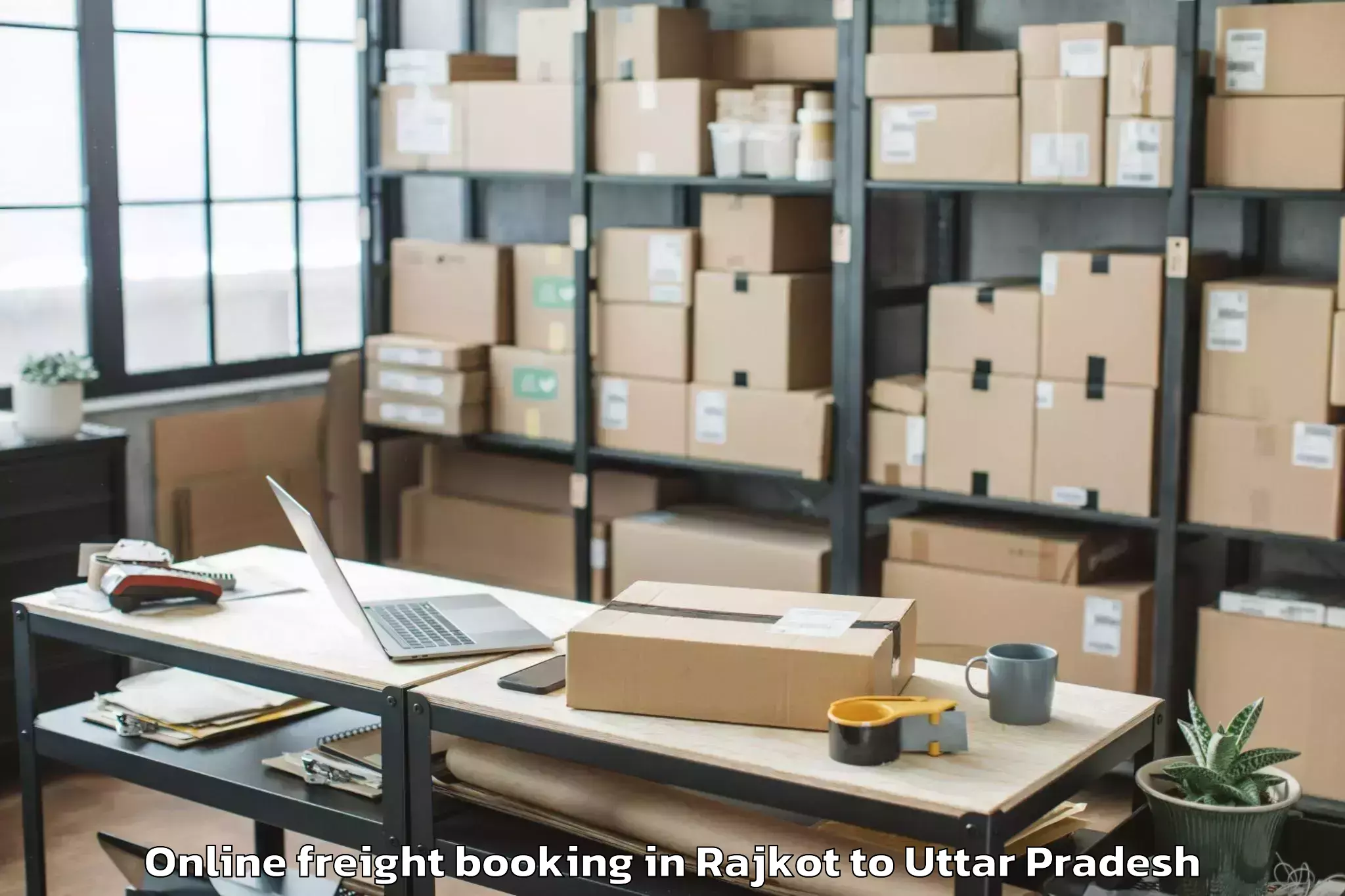 Hassle-Free Rajkot to Salon Online Freight Booking